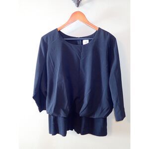 Cabi Large Black Blouse Chiffon Professional Pendulum Minimalist